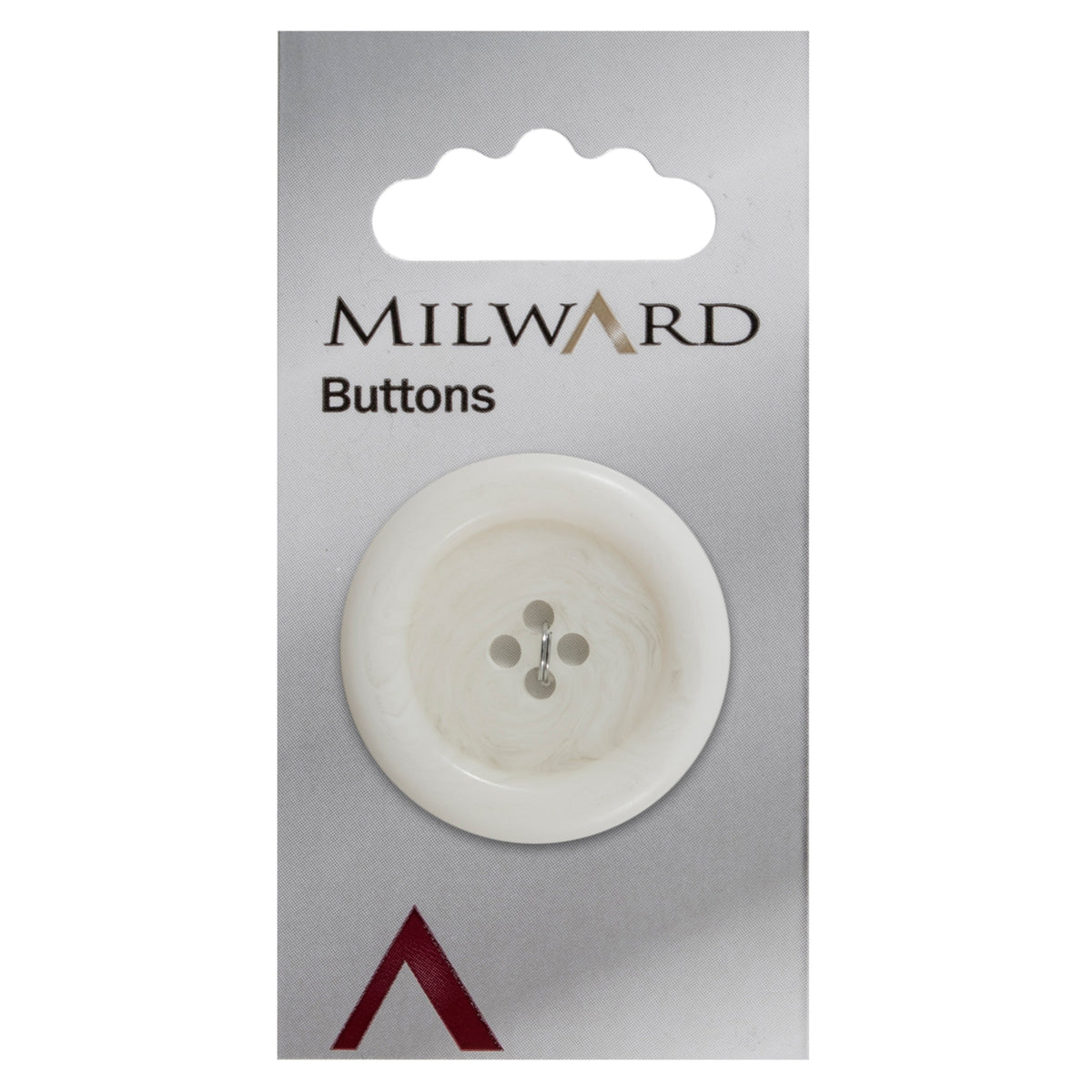 White Marbled 4-hole button, 34mm