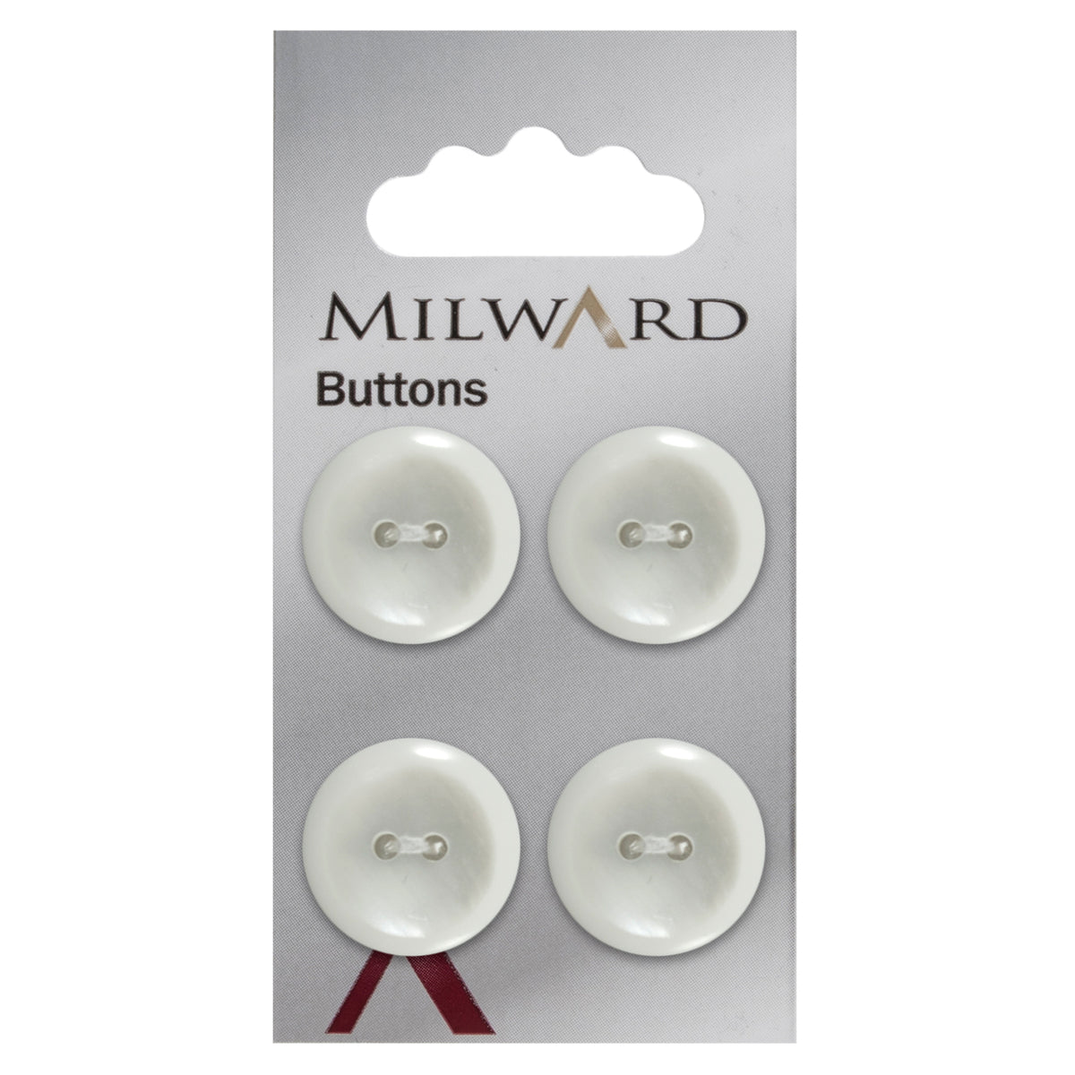 Pearl White 2-hole button, 19mm