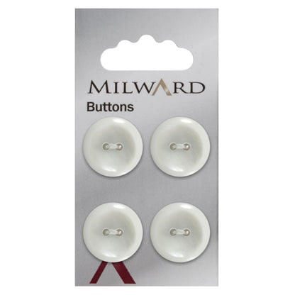 Pearl White 2-hole button, 19mm