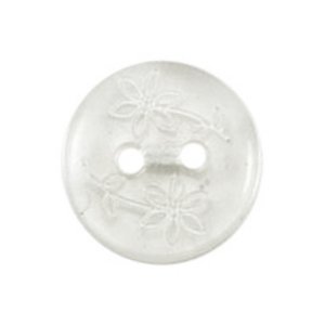 Milward Clear Etched Flower 2-Hole Buttons - 12mm (Pack of 5
