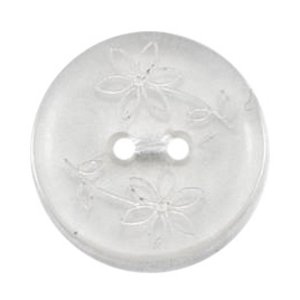 Milward Clear Etched Flower 2-Hole Buttons - 17mm (Pack of 3