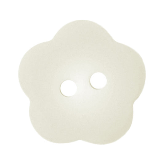 Ivory flower shaped button with two holes