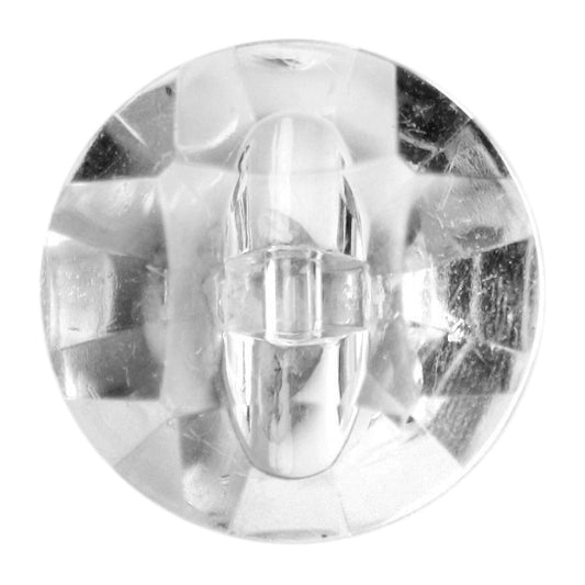 Clear faceted crystal-effect shank button