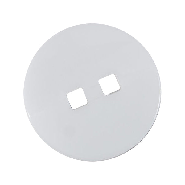 White button with two square holes, 22mm
