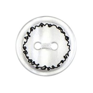 Milward Clear Squiggle Ring 2-Hole Buttons - 15mm (Pack of 4