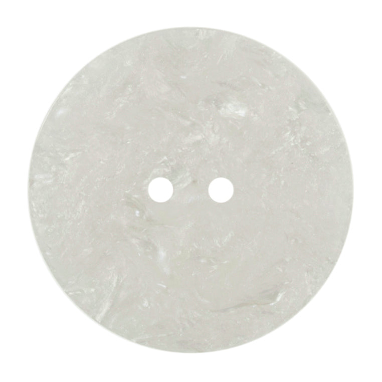 Milward 34mm large round frosted white marbled button with two holes