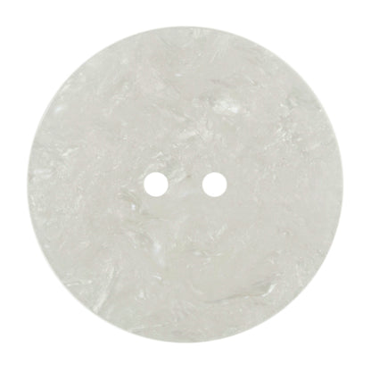 Milward 34mm large round frosted white marbled button with two holes