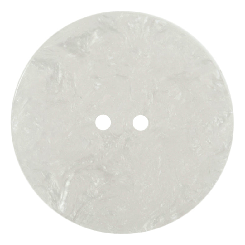 Milward 38mm large round frosted white marbled button with two holes