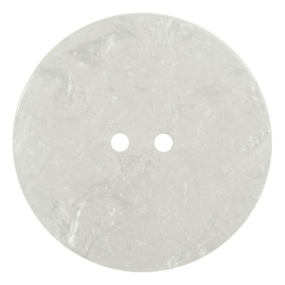 Milward 38mm large round frosted white marbled button with two holes