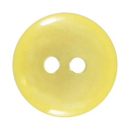Milward 19mm round pale yellow pearlescent button with two holes