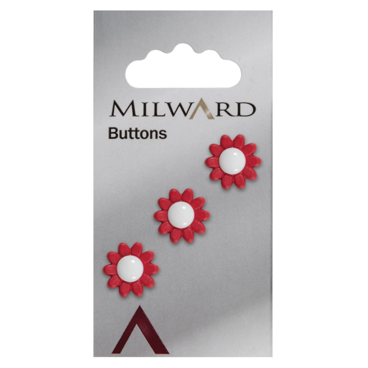 Red daisy button with a white centre