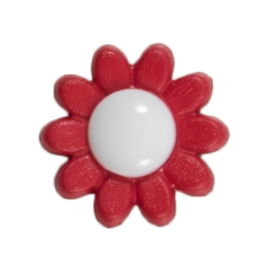 Red daisy button with a white centre