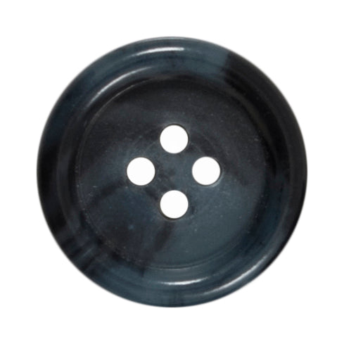 Milward 20mm round black and charcoal marbled button with four holes