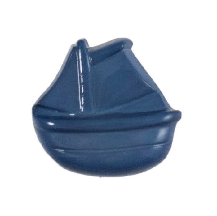 Blue sailing boat button