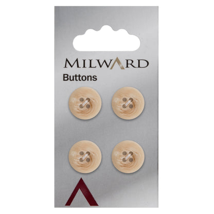 Cream 4-hole button with a soft marbled finish