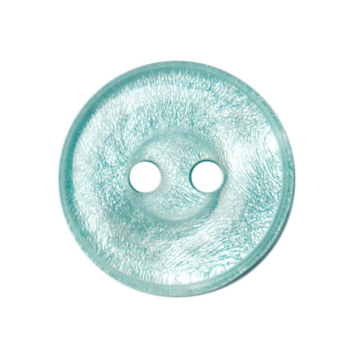 Aqua 2-hole button with a pearly shimmer
