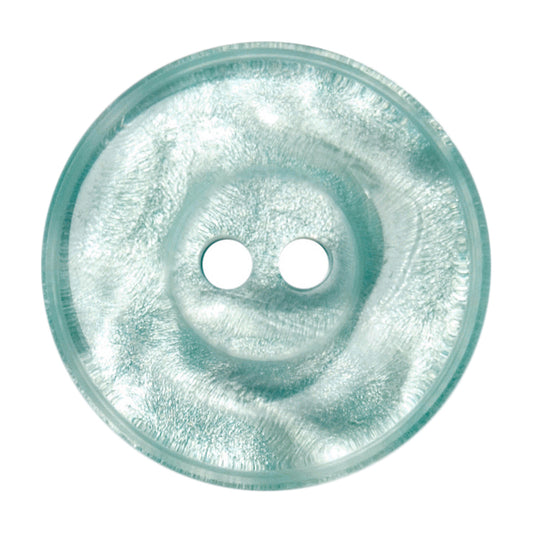 Large round aqua pearlescent button with two holes