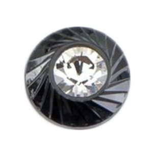 Milward Black Diamante Buttons - 10mm (Pack of 2)