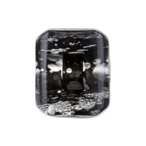 Milward Black and Silver Fleck Rectangle Buttons - 12mm (Pac