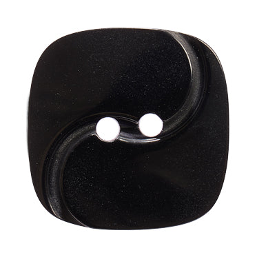 Large black square button with a curved wave design and two holes