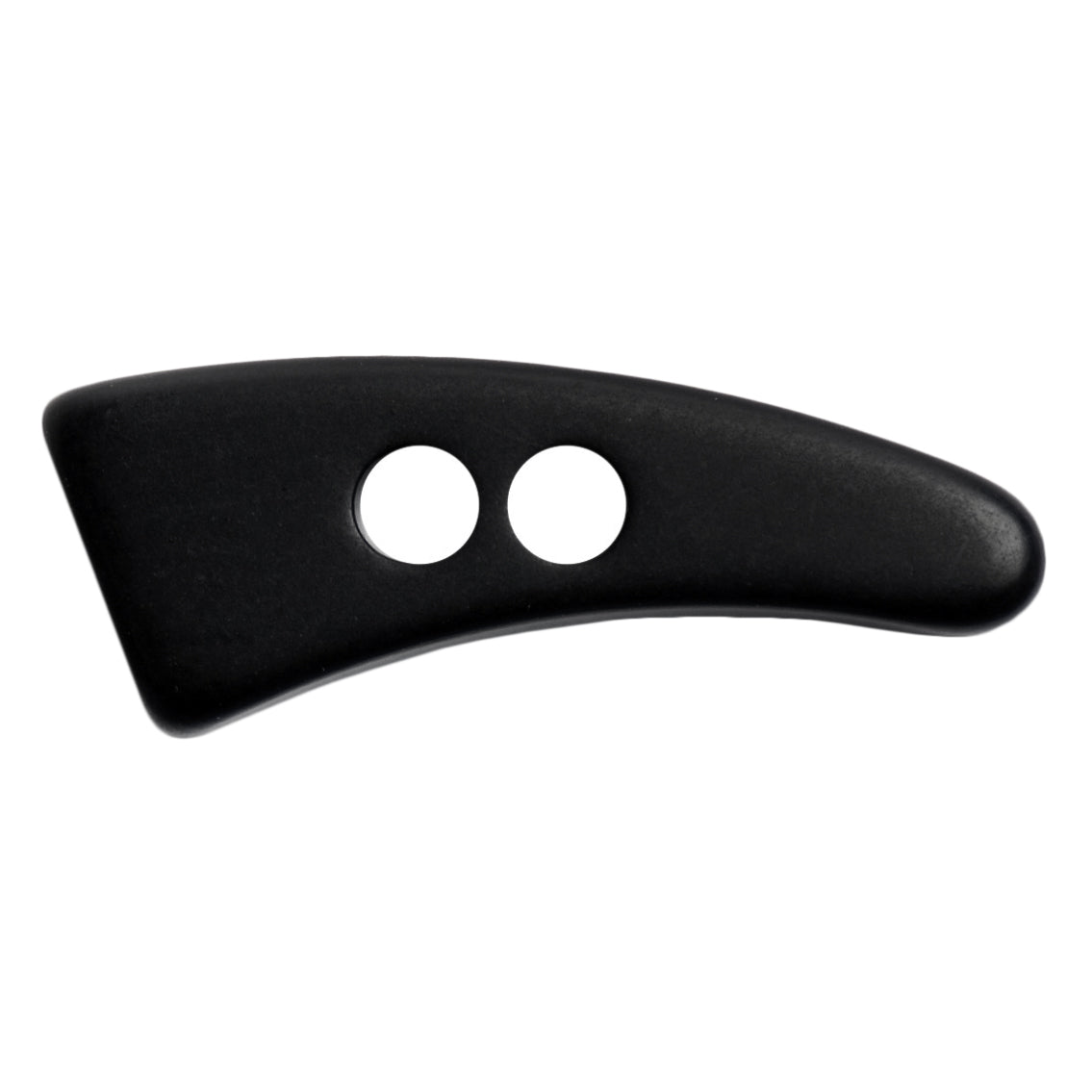 Black curved horn-style toggle button with two holes