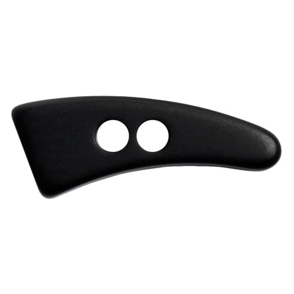Black curved horn-style toggle button with two holes