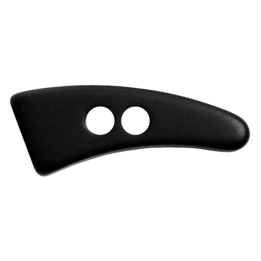 Black curved horn-style toggle button with two holes