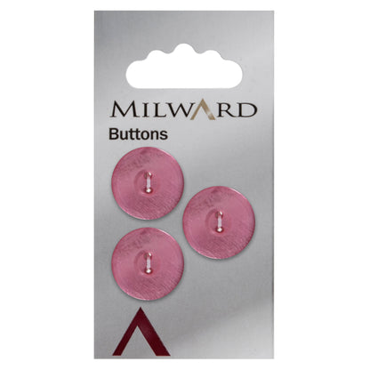 Milward 17mm round pink pearlescent button with two holes