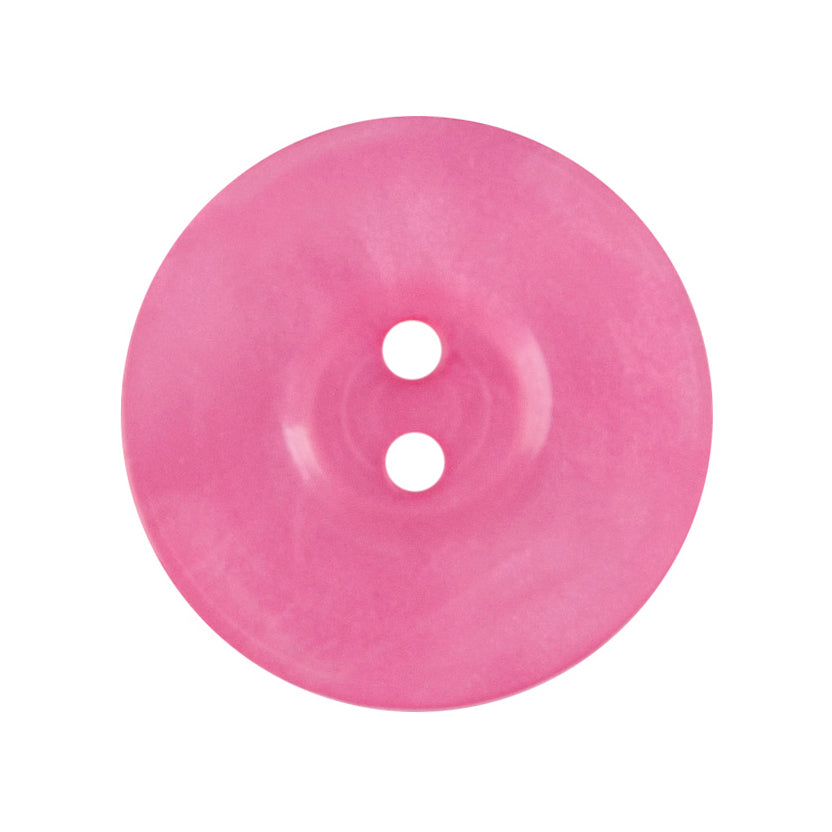Milward 17mm round pink pearlescent button with two holes