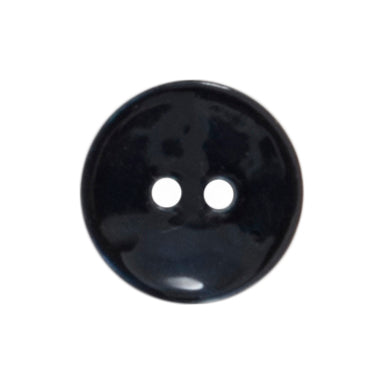 Glossy black round button with two holes