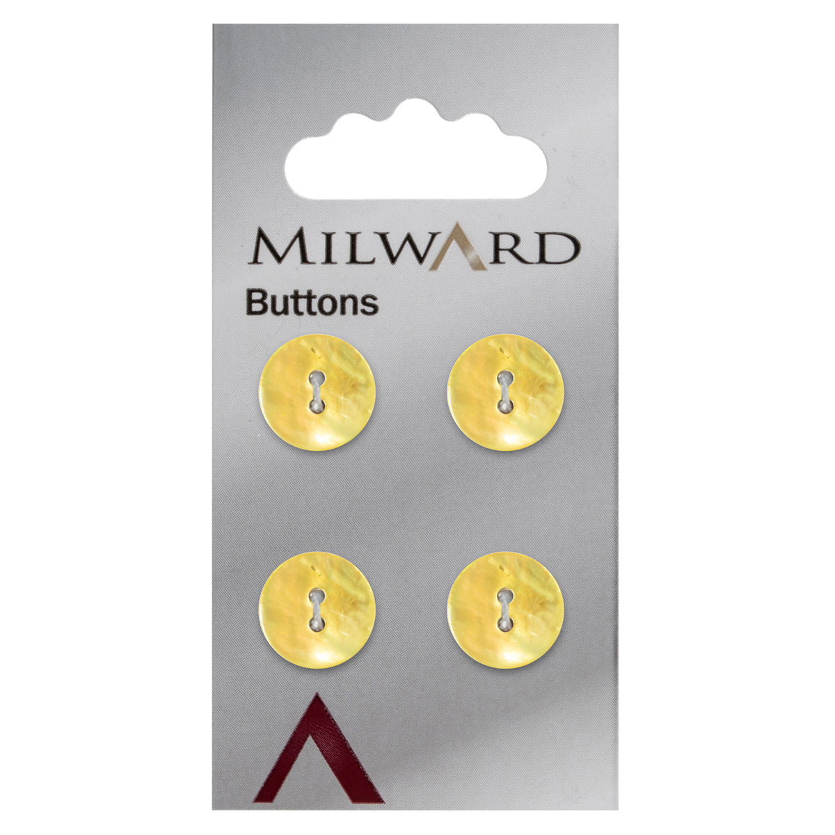 Round pale yellow Agoya shell button with two holes