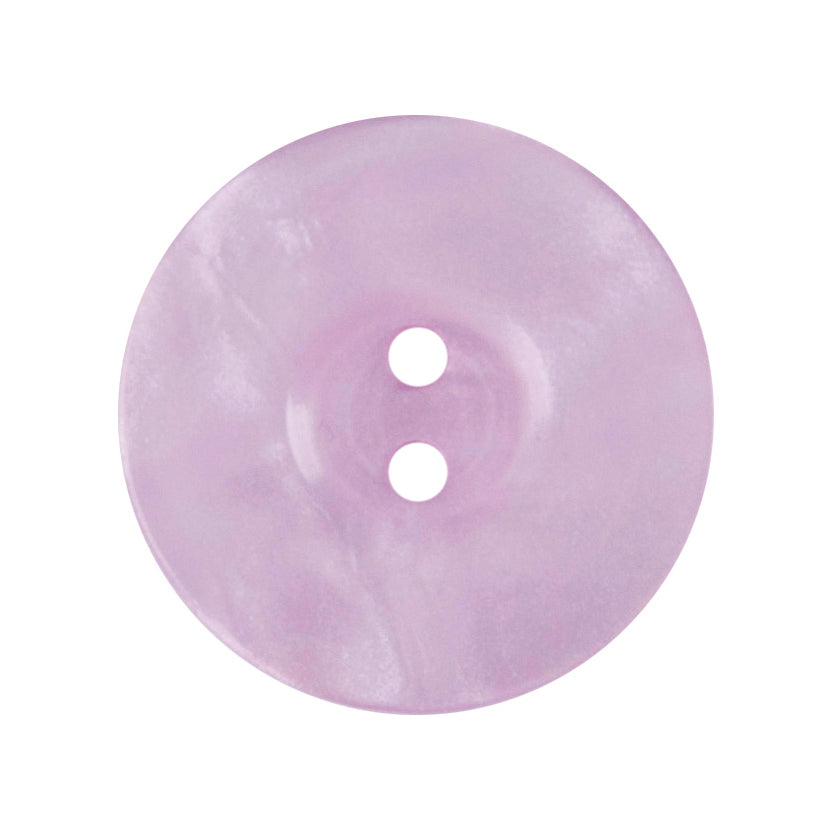 Milward 17mm round lilac pearlescent button with two holes
