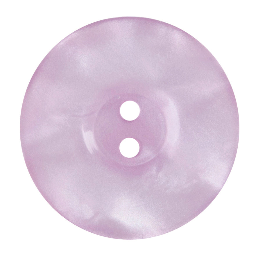 Milward 22mm round lilac pearlescent button with two holes