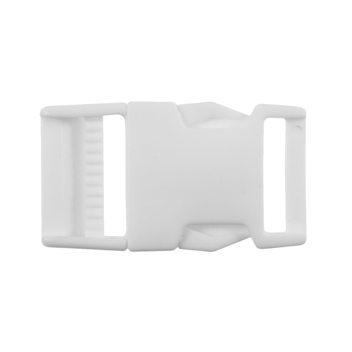 White square plastic buckle on a card