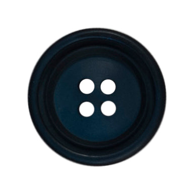 Metallic navy effect rimmed button with four holes