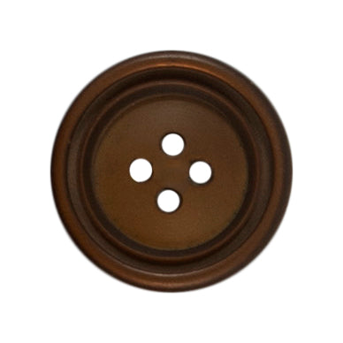Metallic copper effect rimmed button with four holes