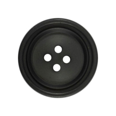 Metallic black effect rimmed button with four holes