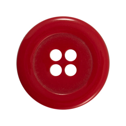 Chunky red rimmed button with four holes