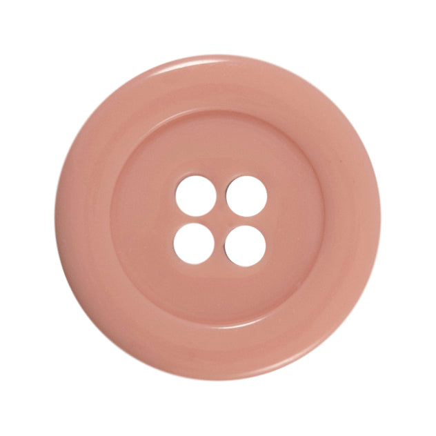 Chunky light pink rimmed button with four holes