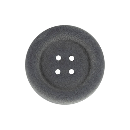 Chunky grey flocked button with four holes