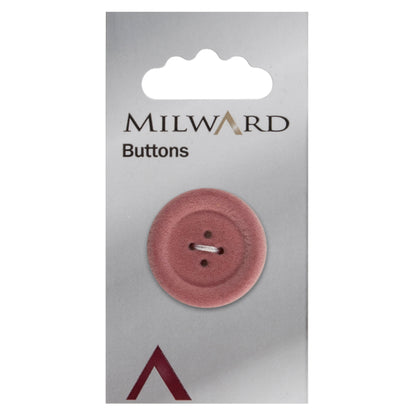 Chunky pink flocked button with four holes