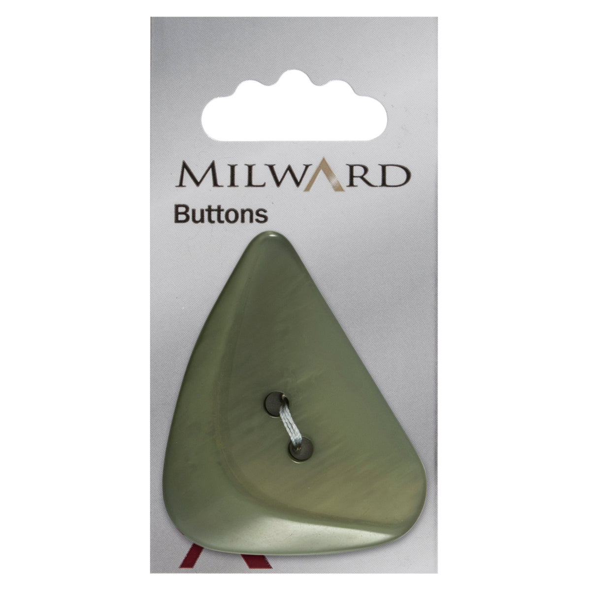 Large pearlescent khaki shaped button with two holes