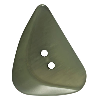 Large pearlescent khaki shaped button with two holes