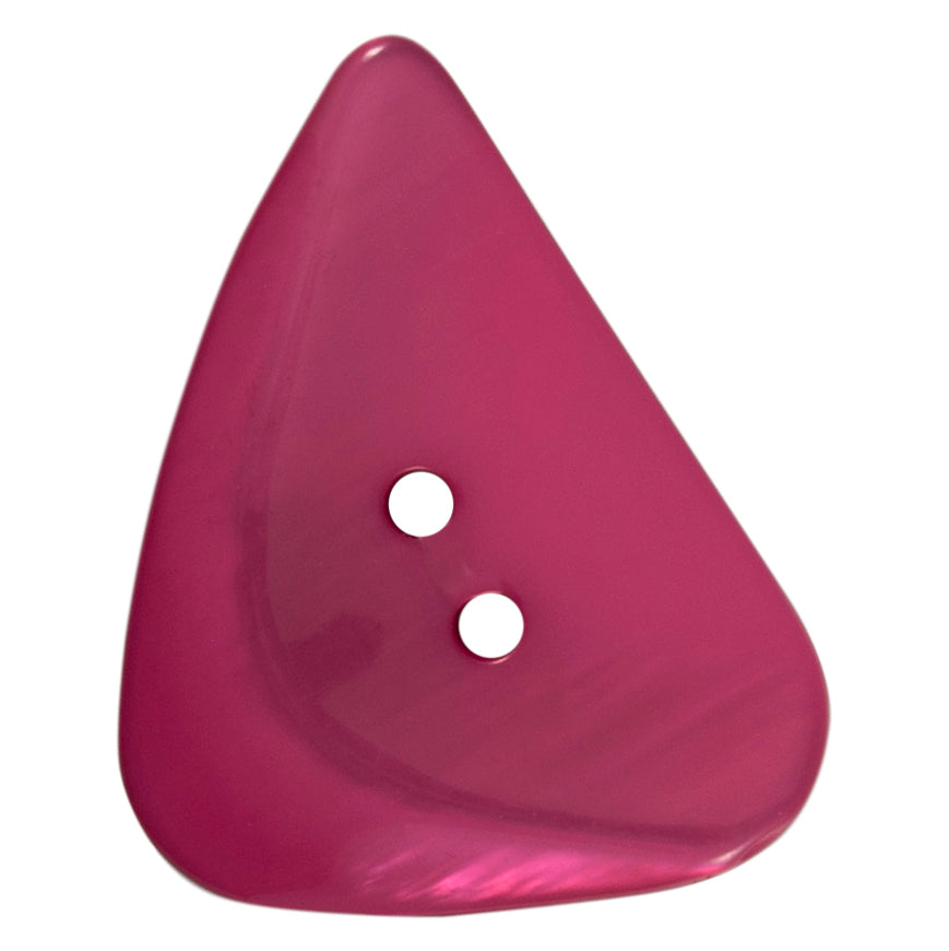 One pink large shaped pearlescent Milward 2 hole button on a card