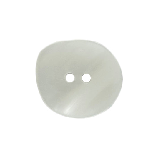 2 white shaped pearlescent Milward 2 hole buttons on a card