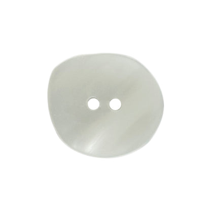 2 white shaped pearlescent Milward 2 hole buttons on a card
