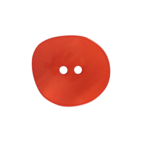2 orange shaped pearlescent Milward 2 hole buttons on a card