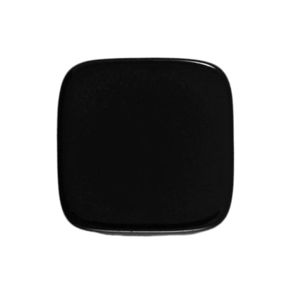 One black large square shiny shank Milward shank button on a card
