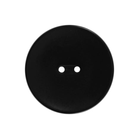 2 black round pearlescent Milward 2 hole buttons on a card