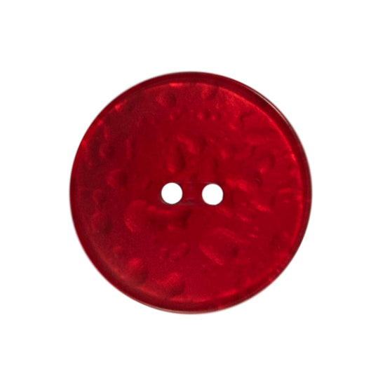 2 red round pearlescent Milward 2 hole buttons on a card